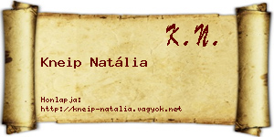 Kneip Natália névjegykártya
